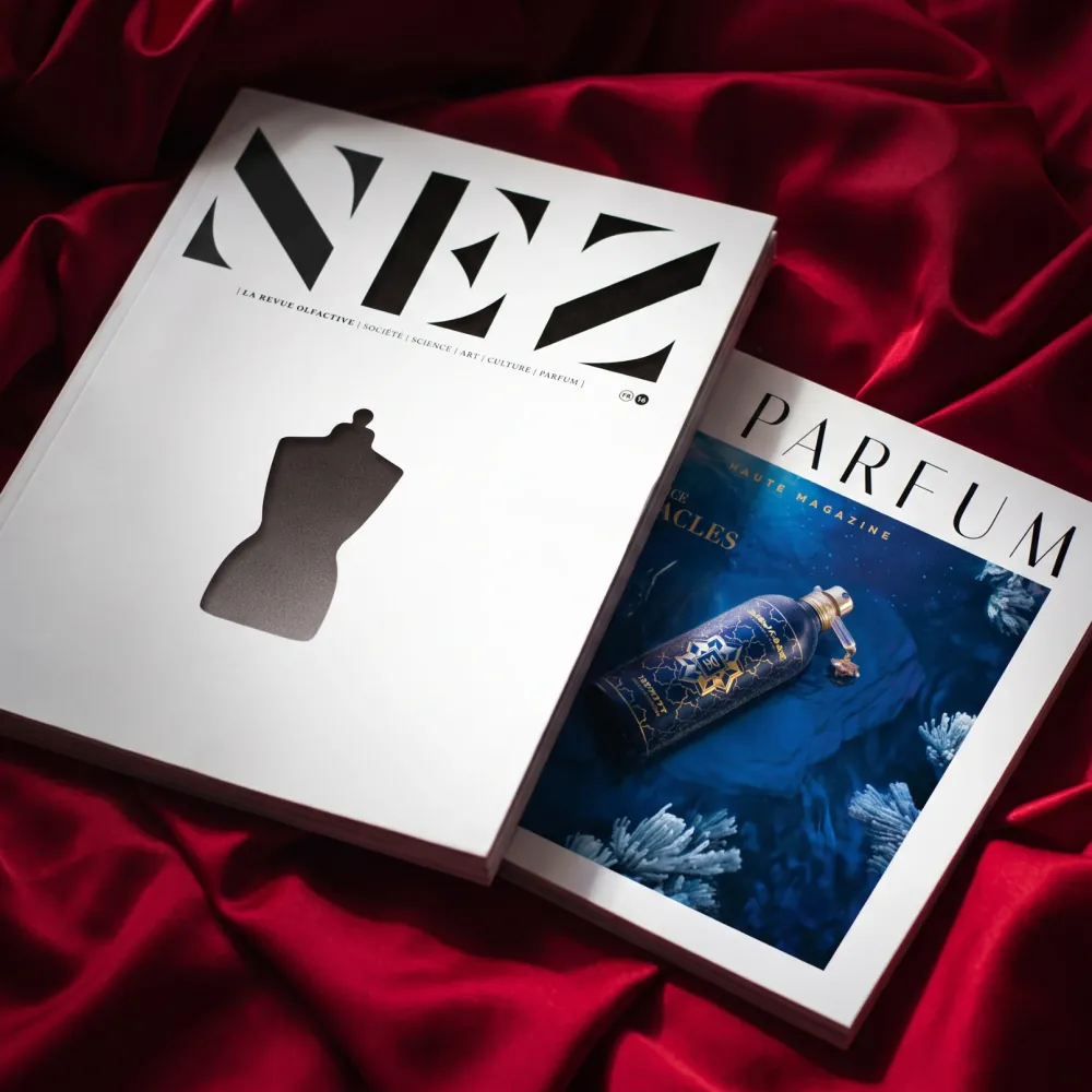Зарубежные парфюмерные журналы NEZ и Parfum на красном бархате